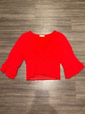 Altar'd State Red Textured Crop Top